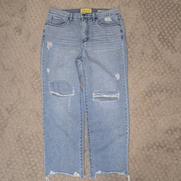 Sam Edelman Denim - Circus by Sam Edelman Women 31 High Rise Relaxed Straight Jeans Distressed Hem